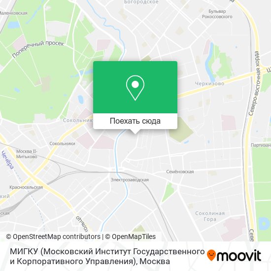 Карта МИГКУ (Московский Институт Государственного и Корпоративного Управления)