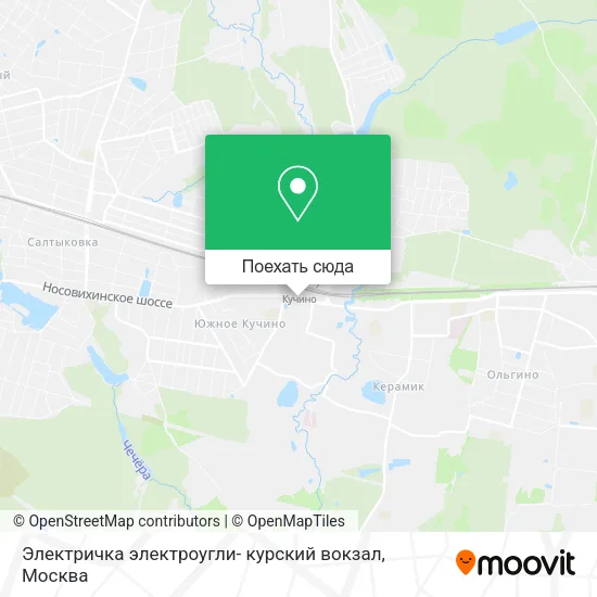 Карта Электричка электроугли- курский вокзал
