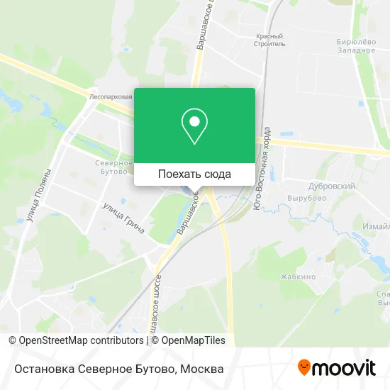 Карта Остановка Северное Бутово