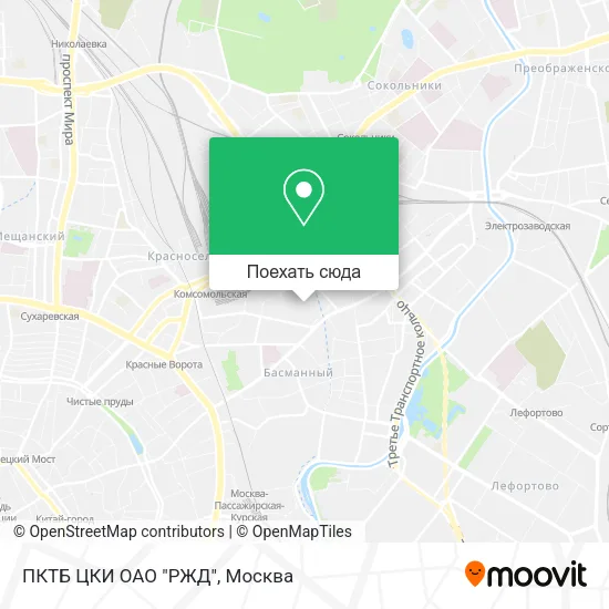 Карта ПКТБ ЦКИ ОАО "РЖД"