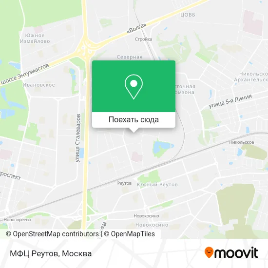 Карта МФЦ Реутов