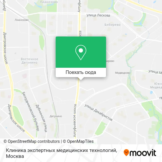 Карта Клиника экспертных медицинских технологий