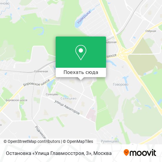 Карта Остановка «Улица Главмосстроя, 3»