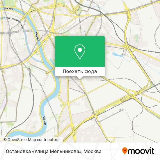 Карта Остановка «Улица Мельникова»