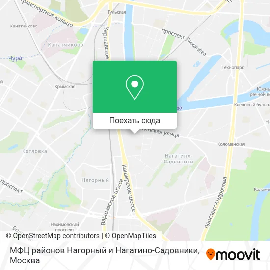 Карта МФЦ районов Нагорный и Нагатино-Садовники