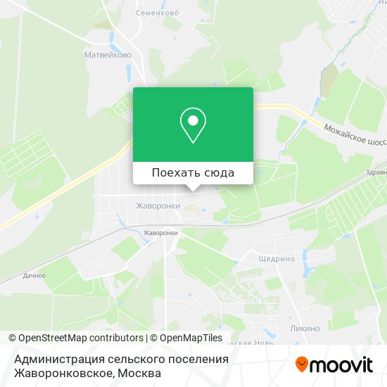 Карта Администрация сельского поселения Жаворонковское