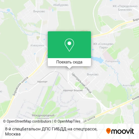 Карта 8-й спецбатальон ДПС ГИБДД на спецтрассе