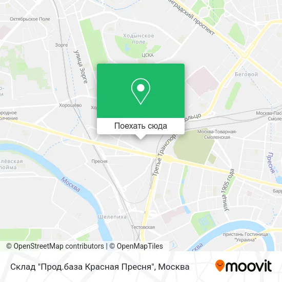 Карта Склад "Прод.база Красная Пресня"