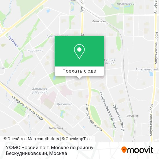 Карта УФМС России по г. Москве по району Бескудниковский
