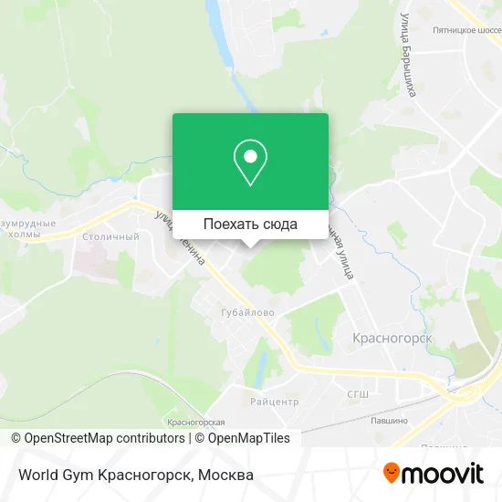Карта World Gym Kрасногорск