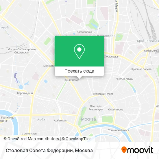 Карта Столовая Совета Федерации