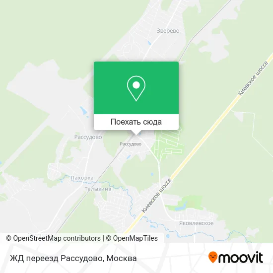 Карта ЖД переезд Рассудово