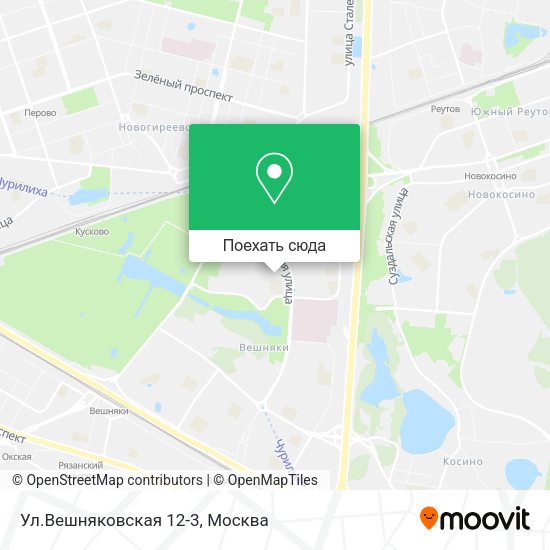 Карта Ул.Вешняковская 12-3