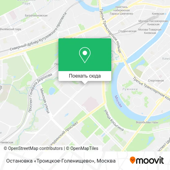 Карта Остановка «Троицкое-Голенищево»