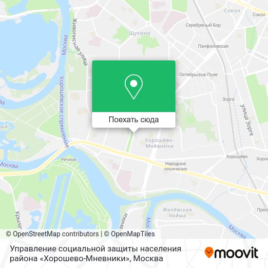 Карта Управление социальной защиты населения района «Хорошево-Мневники»