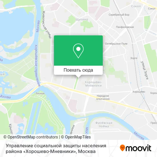 Карта Управление социальной защиты населения района «Хорошево-Мневники»