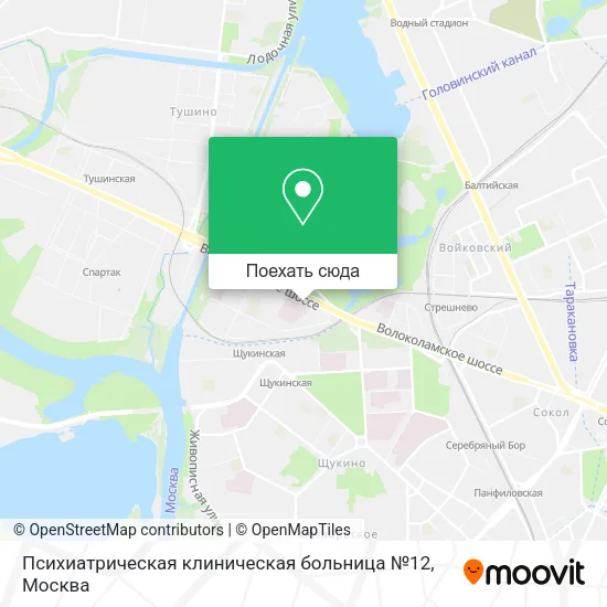 Карта Психиатрическая клиническая больница №12