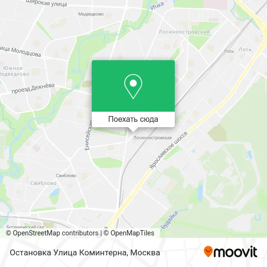 Карта Остановка Улица Коминтерна