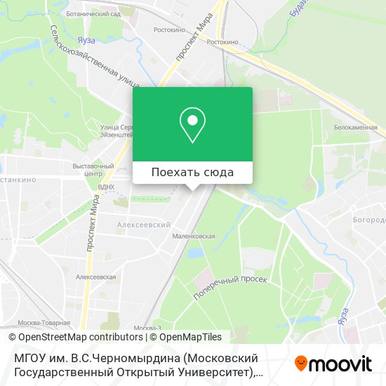 Карта МГОУ им. В.С.Черномырдина (Московский Государственный Открытый Университет)