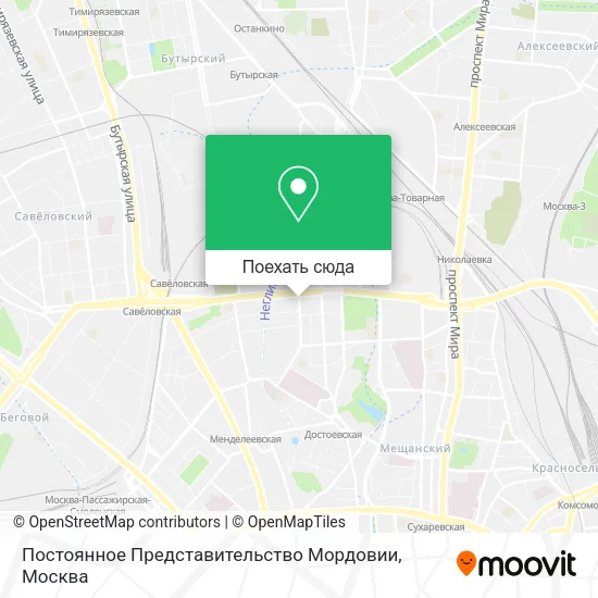 Карта Постоянное Представительство Мордовии