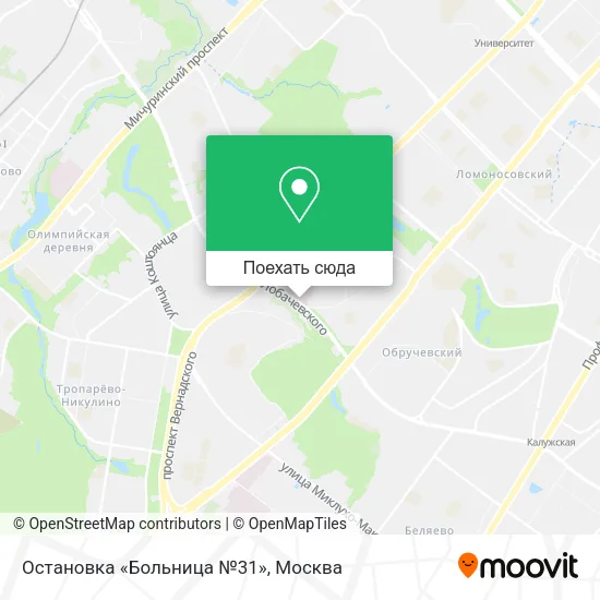 Карта Остановка «Больница №31»