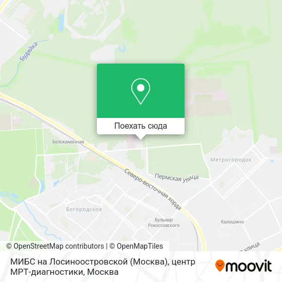 Карта МИБС на Лосиноостровской (Москва), центр МРТ-диагностики