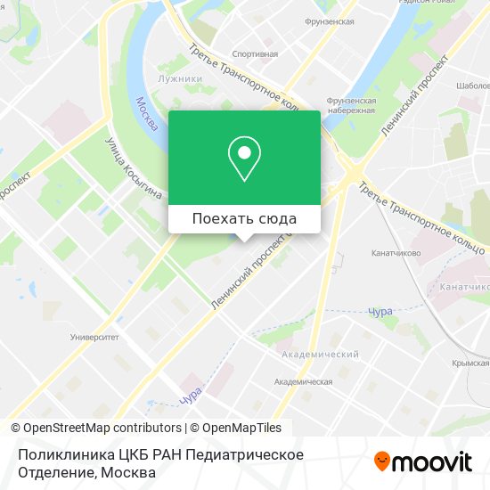 Карта Поликлиника ЦКБ РАН Педиатрическое Отделение