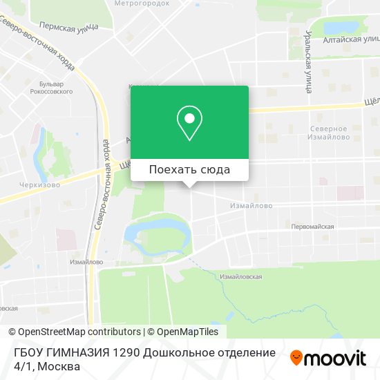 Карта ГБОУ ГИМНАЗИЯ 1290 Дошкольное отделение 4 / 1