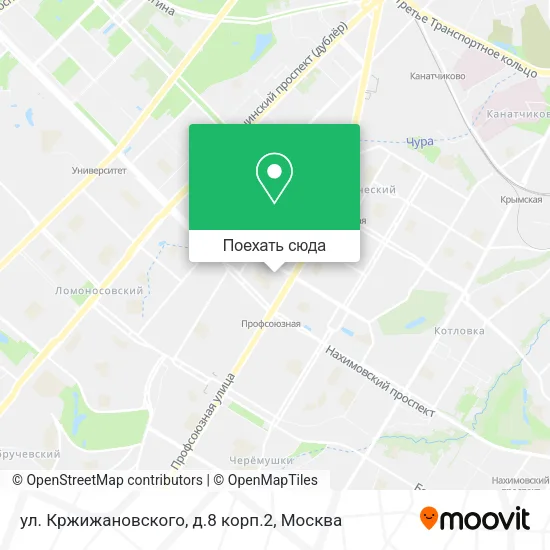 Карта ул. Кржижановского, д.8 корп.2