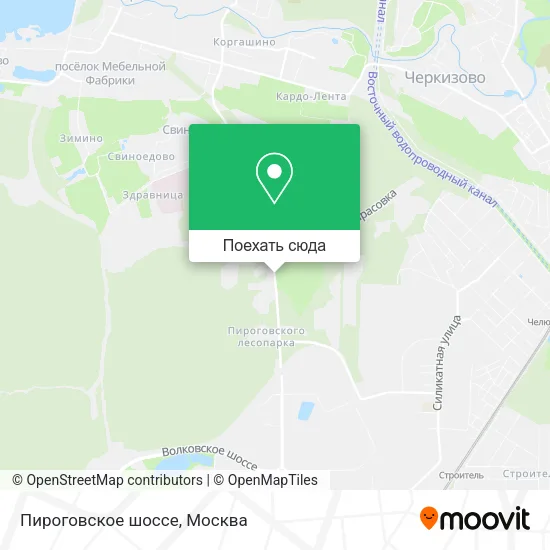 Карта Пироговское шоссе