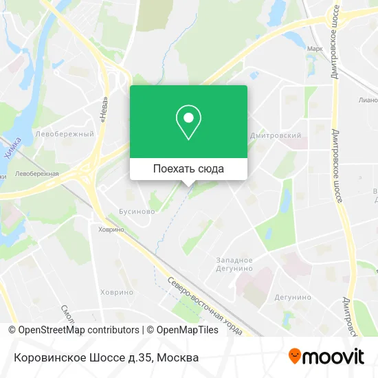 Карта Коровинское Шоссе д.35