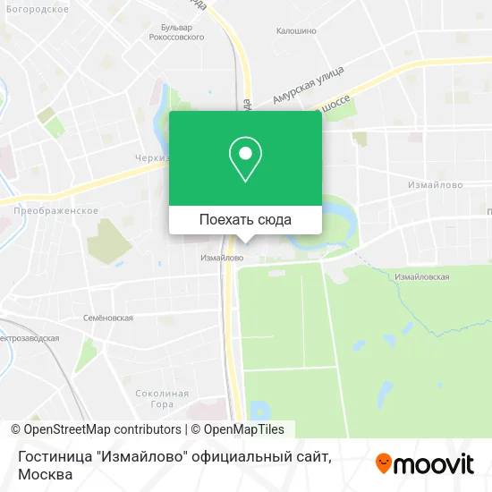 Карта Гостиница "Измайлово" официальный сайт