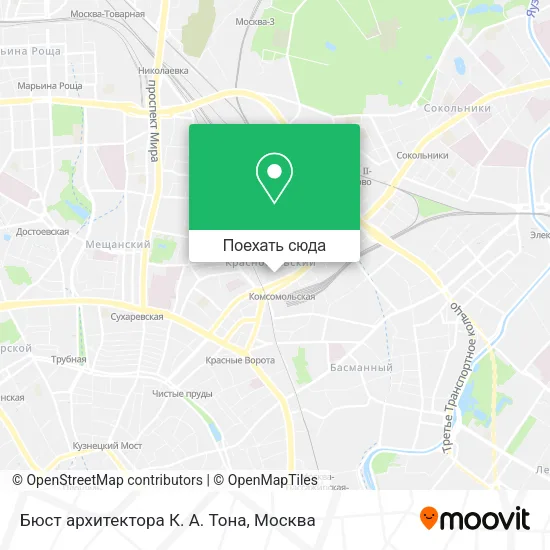 Карта Бюст архитектора К. А. Тона