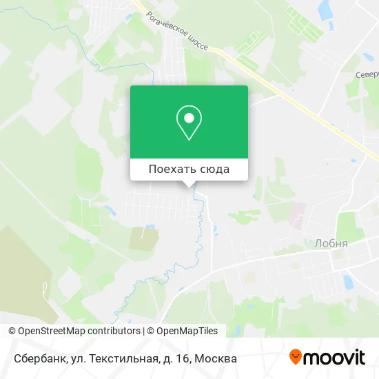 Карта Сбербанк, ул. Текстильная, д. 16