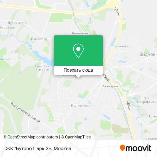 Карта ЖК "Бутово Парк 2Б