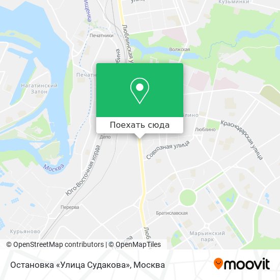 Карта Остановка «Улица Судакова»