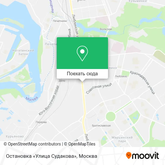Карта Остановка «Улица Судакова»
