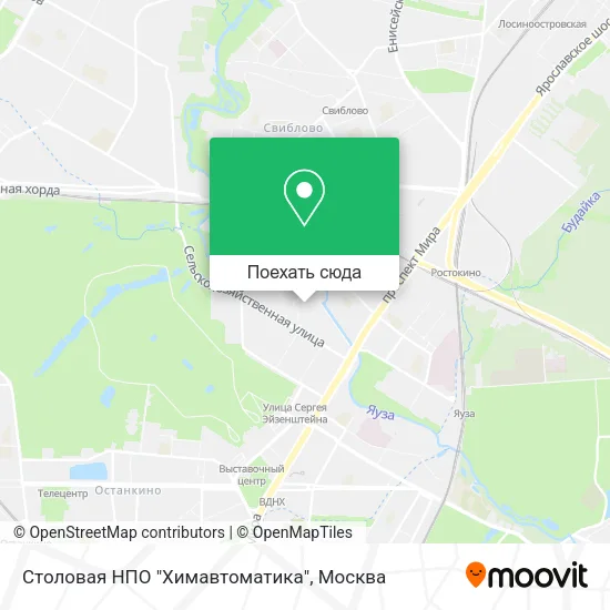 Карта Столовая НПО "Химавтоматика"