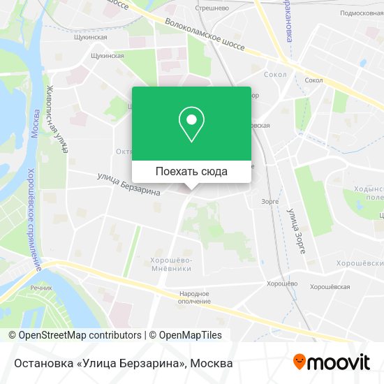 Карта Остановка «Улица Берзарина»
