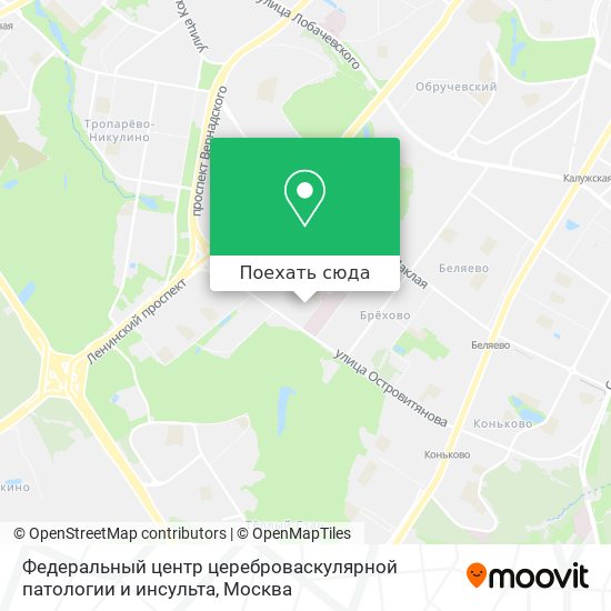Карта Федеральный центр цереброваскулярной патологии и инсульта