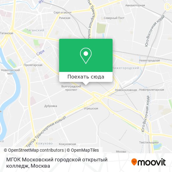 Карта МГОК Московский городской открытый колледж