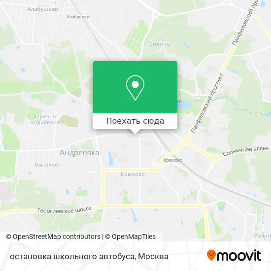 Карта остановка школьного автобуса