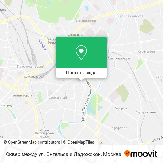 Карта Сквер между ул. Энгельса и Ладожской