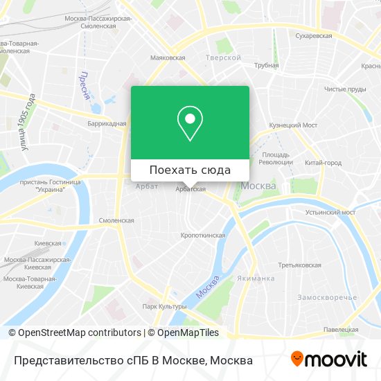 Карта Представительство сПБ В Москве
