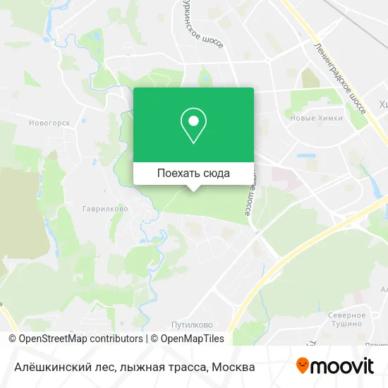 Карта Алёшкинский лес, лыжная трасса