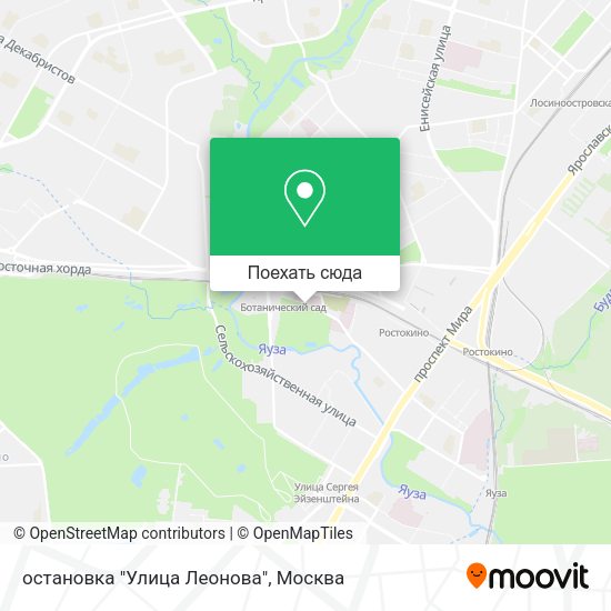 Карта остановка "Улица Леонова"