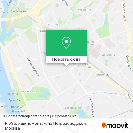 Карта Pit-Stop шиномонтаж на Петрозоводской