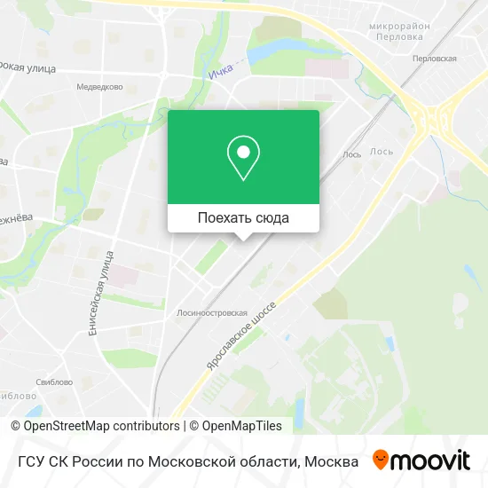 Карта ГСУ СК России по Московской области