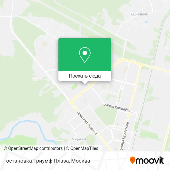 Карта остановка Триумф Плаза
