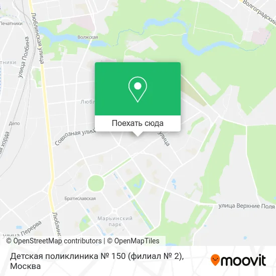 Карта Детская поликлиника № 150 (филиал № 2)